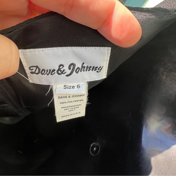 Vintage Dave & Johnny Black Mini Dress Size 6 - Picture 6 of 7